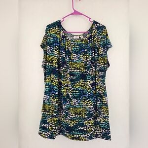 Cato Colorful Mosaic Pattern Blouse